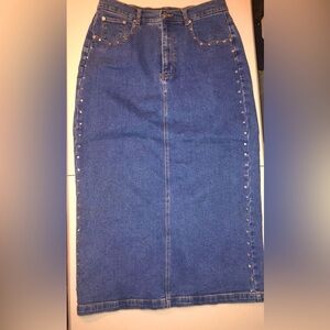 Denim&Co Classic Blue Jean Skirt Vintage